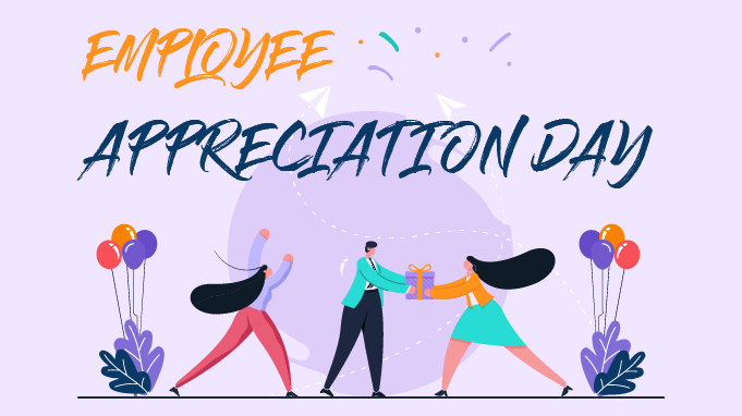 Graphic art representing employee appreciation day in March