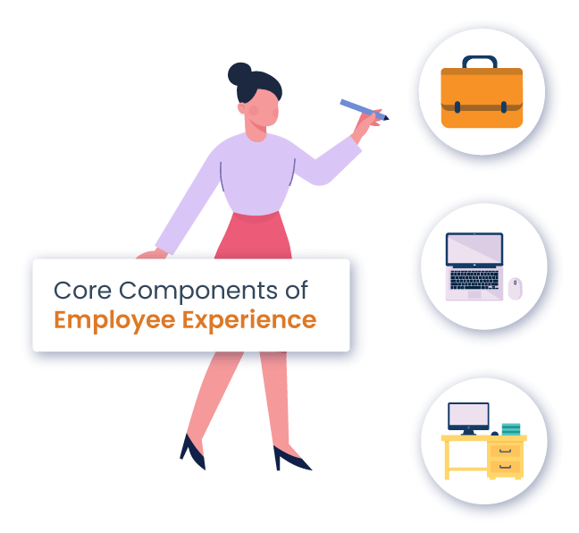 core components of employee experience explained by a female employee