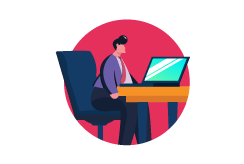 employee engaged at work icon