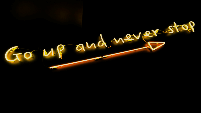 Go up and never stop motivational quote